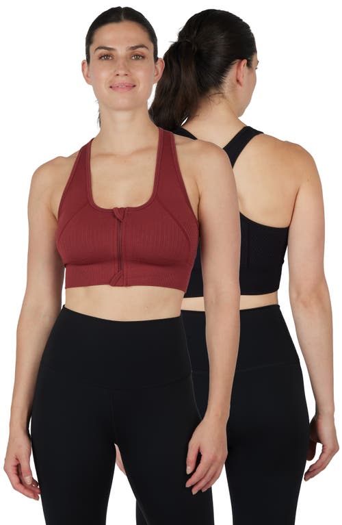90 Degree By Reflex Seamless Cody Sports Bra In Brown