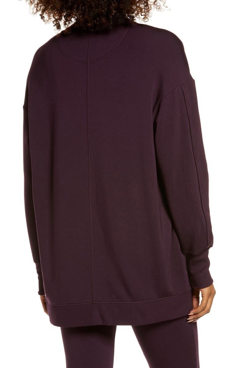 Zella Peaceful Fleece Open Front Cardigan, Alternate, color,