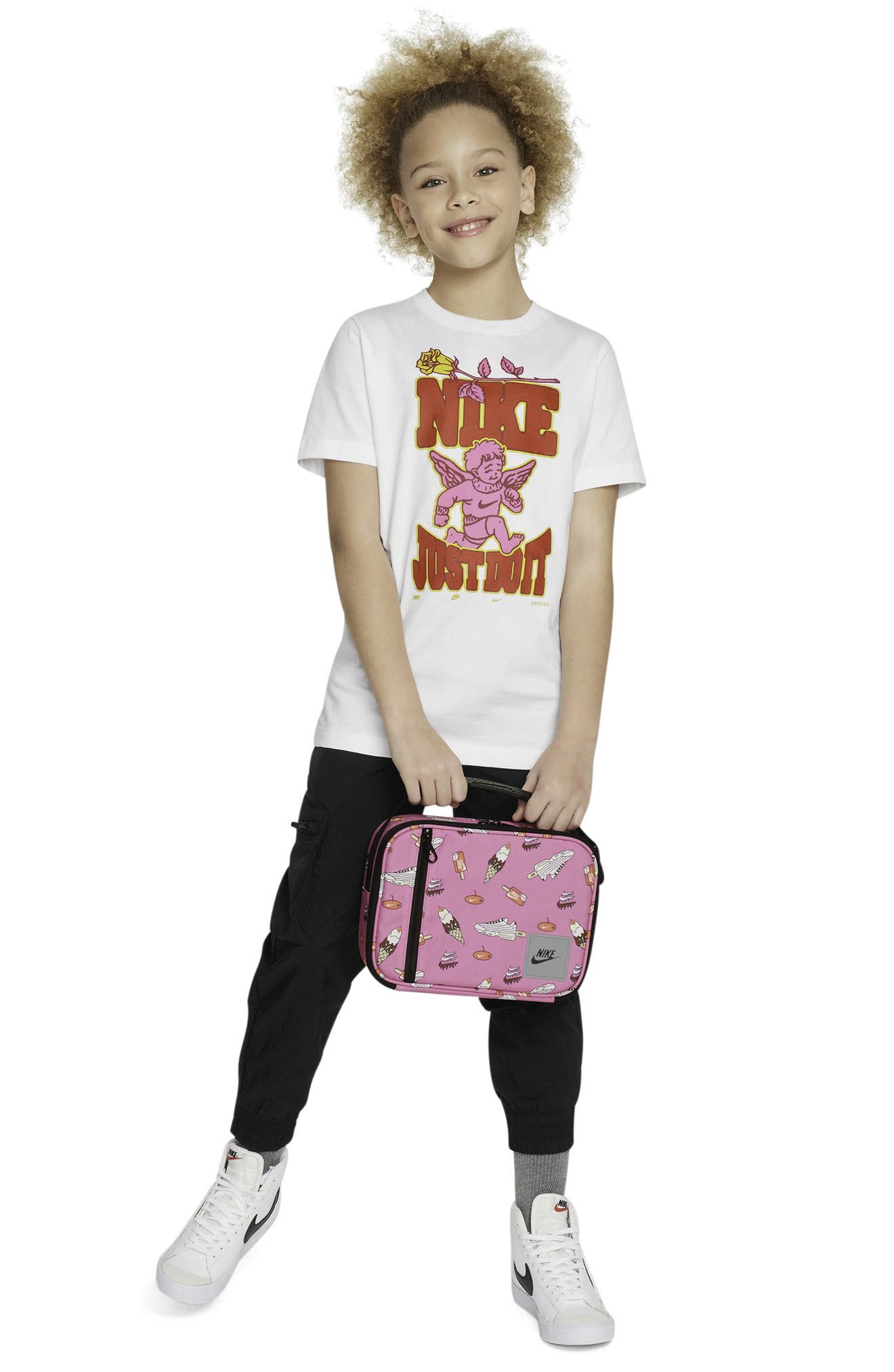 Nike Kids' Futura Hard Liner Lunchbox, Alternate, color, Black/ Playful Pink