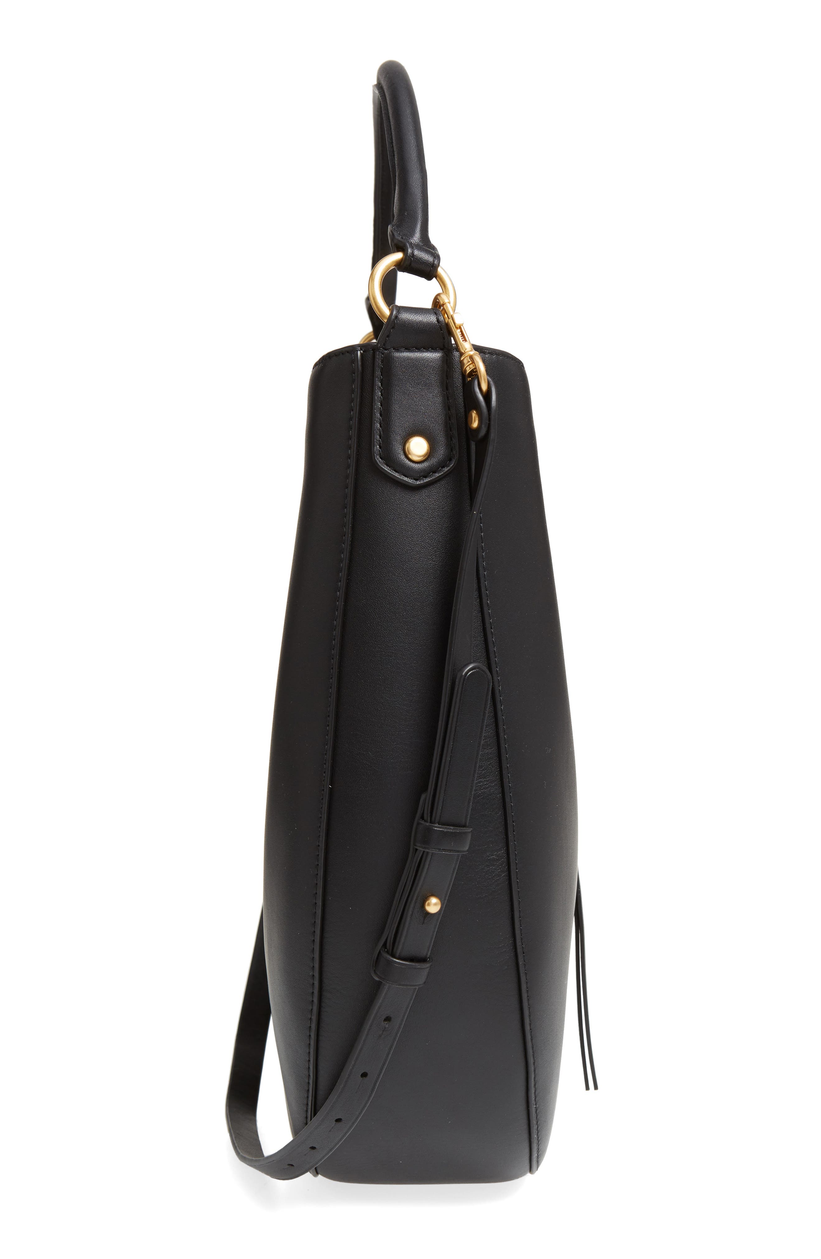 Miller Leather Hobo Bag, Alternate, color, BLACK