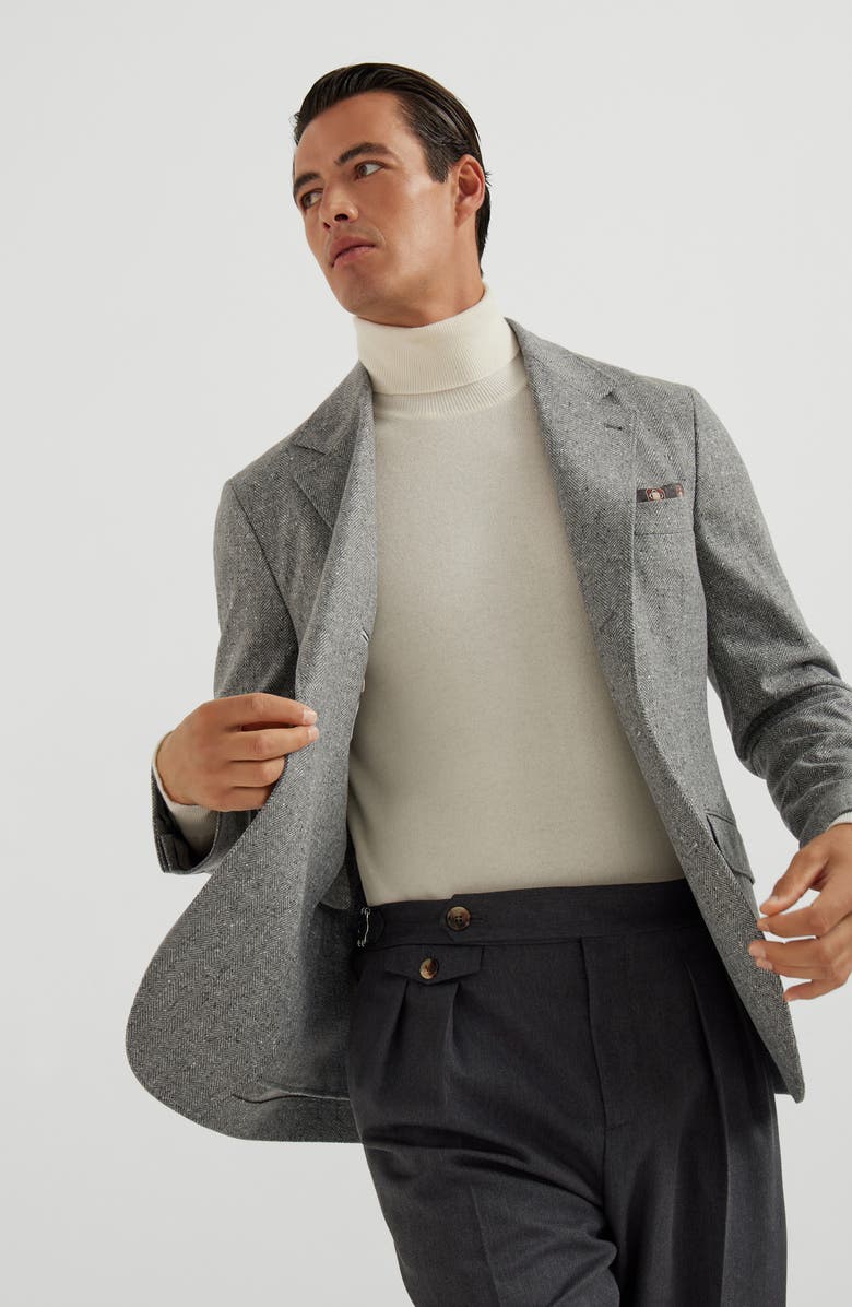 Brunello Cucinelli Deconstructed Cavallo blazer, Alternate, color, Light Grey