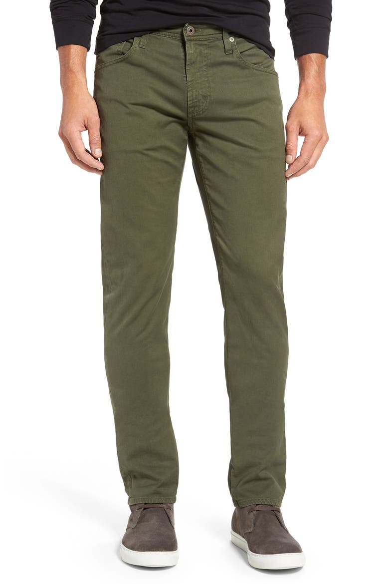 'Nomad' Skinny Fit Stretch Twill Pants, Main, color, SULFUR ARMY GREEN