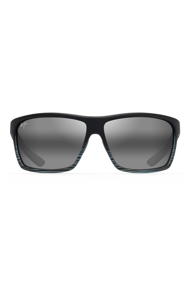Alenuihaha 64mm Polarized Sport Sunglasses, Main, color, GREY BLACK STRIPE NEUTRAL