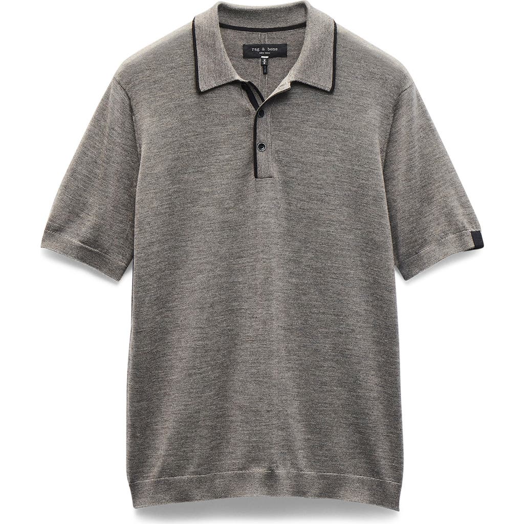 Rag & Bone Crawford Wool & Cashmere Sweater Polo In Gray