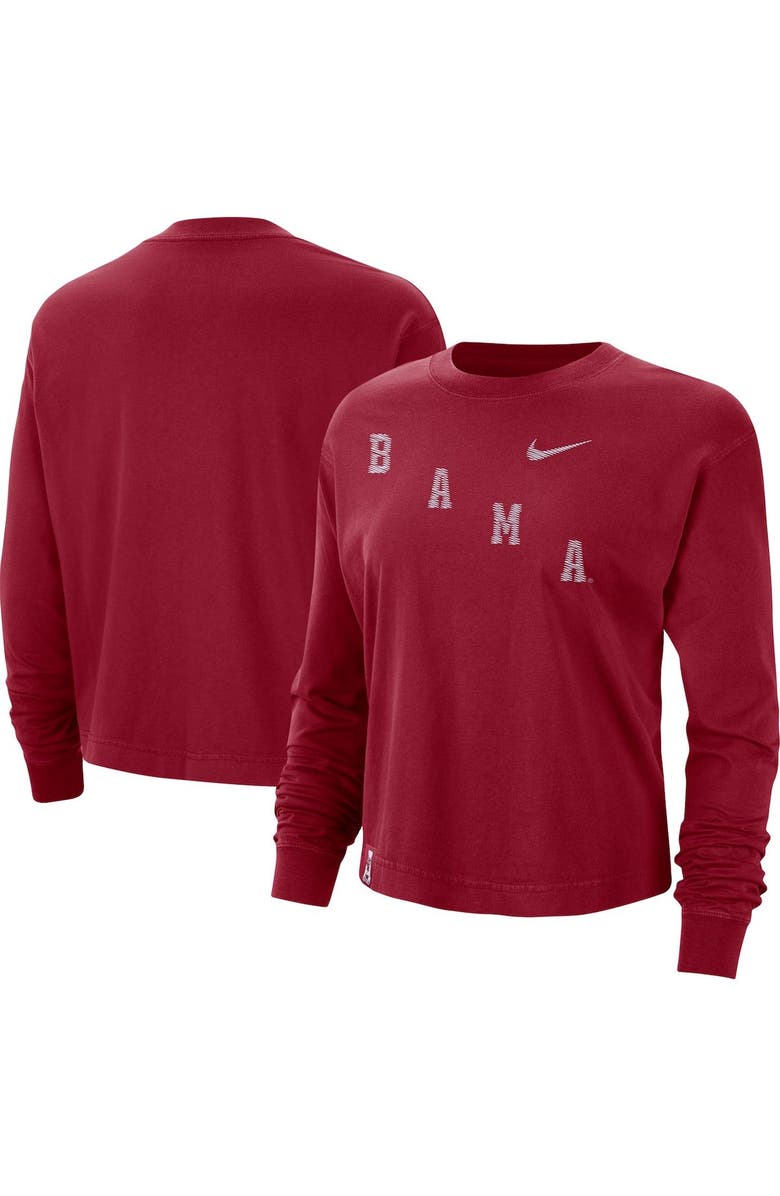 Nike Women's Nike  Crimson Alabama Crimson Tide Boxy Varsity Long Sleeve T-Shirt, Alternate, color, 