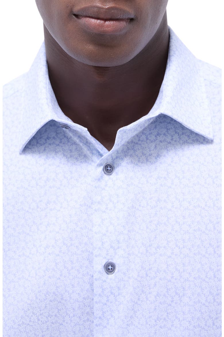 James OoohCotton® Leaf Print Button-Up Shirt, Alternate, color, AIR BLUE