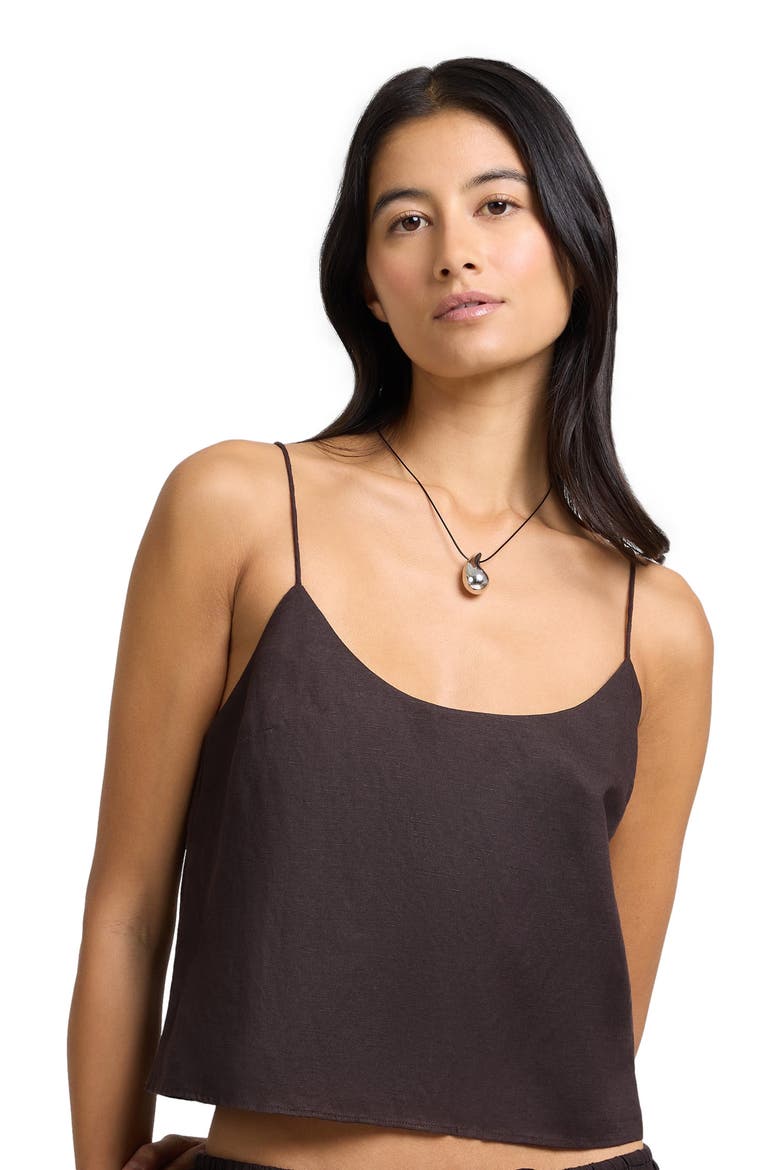 Air Linen Cami Top, Alternate, color, ESPRESSO