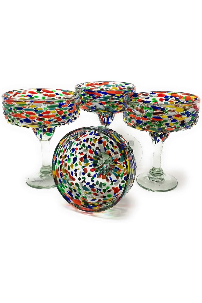 Confetti Rock Margarita Glasses - Set of 4, Main, color, Confetti