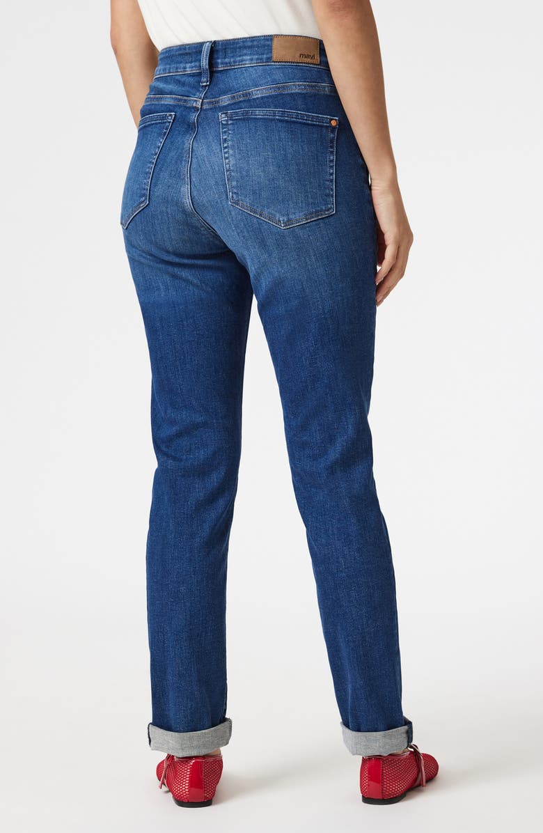 Mavi Jeans Kathleen Mid Rise Slim Boyfriend Jeans, Alternate, color, Dark Brushed Flex Blue