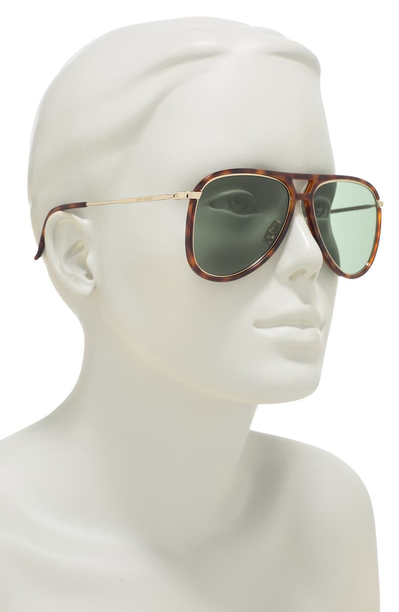 Saint Laurent 56mm Aviator Sunglasses, Alternate, color, 