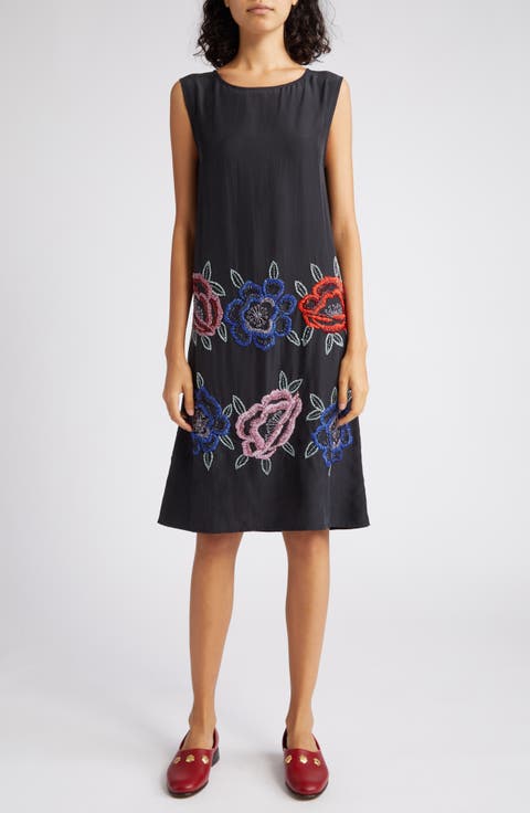 Beaded Poppy Silk Tunic