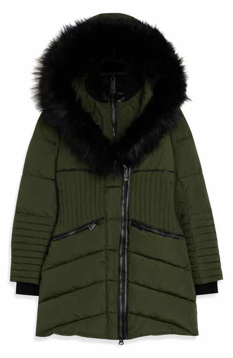 Noize Gigi Vegan Faux Fur Trim Quilted Parka