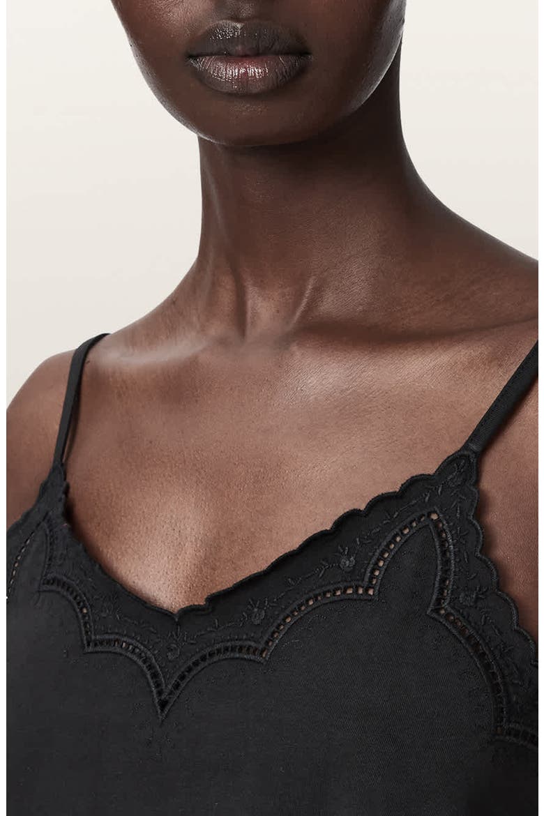 Georgia Lace Trim Peplum Camisole, Alternate, color, BLACK