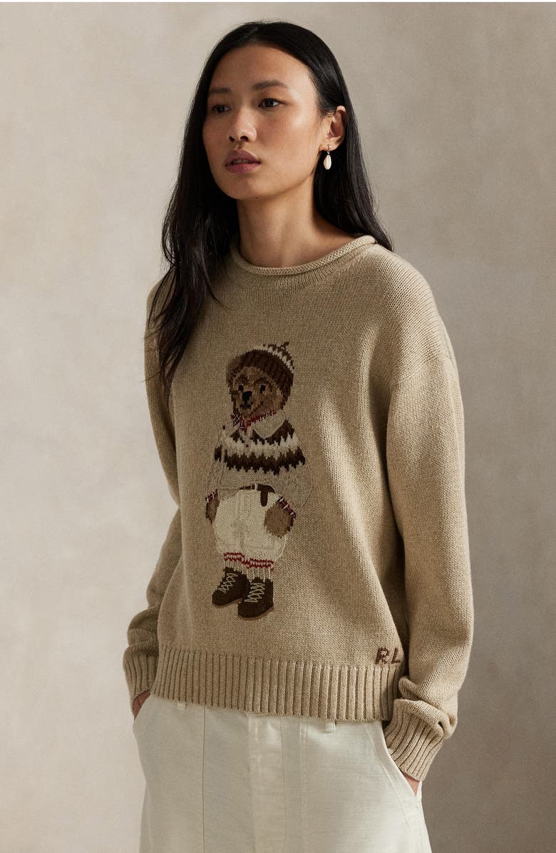 Polo Ralph Lauren Polo Bear Rolled Neck Cotton Sweater, Alternate, color,