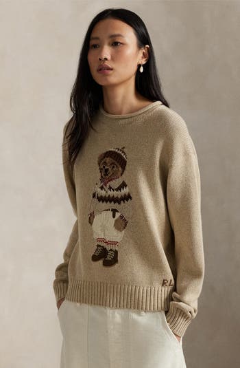 Polo Bear Rolled Neck Cotton Sweater