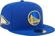 New Era Men's New Era Royal Golden State Warriors Throwback Pennant 59FIFTY Fitted Hat