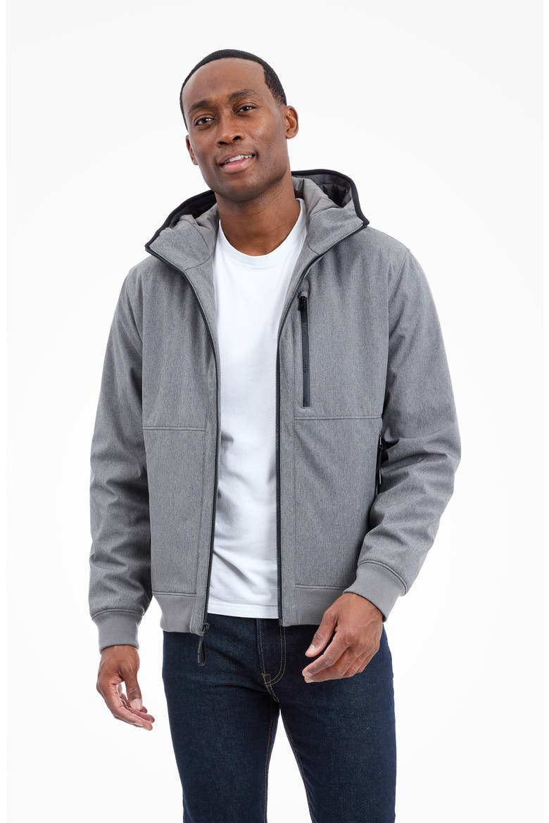Hooded Soft Shell Jacket, Alternate, color, LT HEATHER GREY