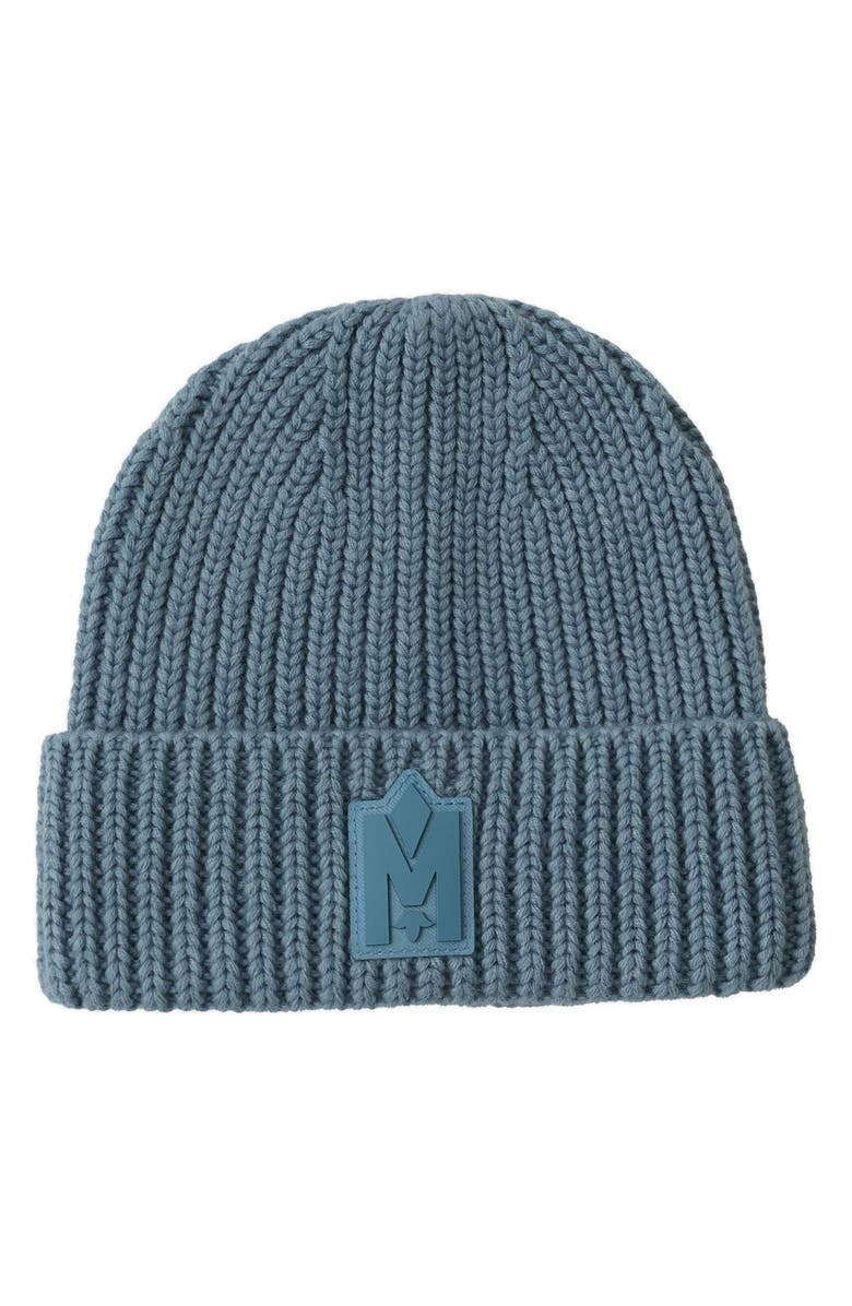 Mackage Jude Colorblock Wool Blend Rib Beanie, Main, color, Provincial Blue