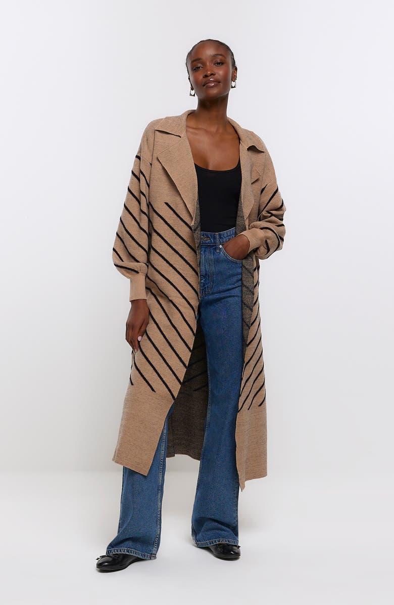 River Island Stripe Jacquard Duster, Alternate, color,