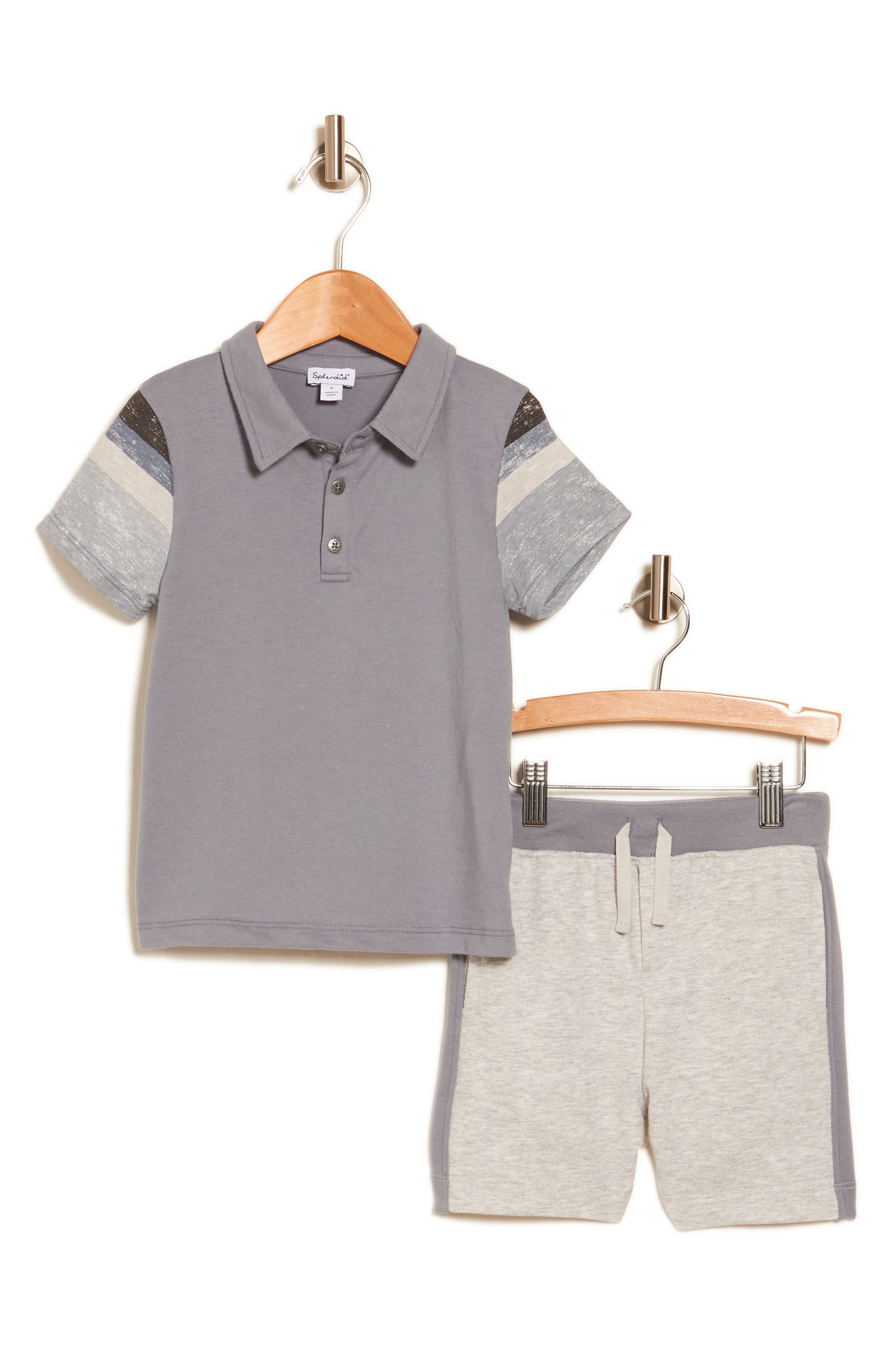 Splendid Kids' Stormy Stripe Polo & Pull-On Shorts Set (Men ...