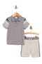 Kids' Stormy Stripe Polo & Pull-On Shorts Set