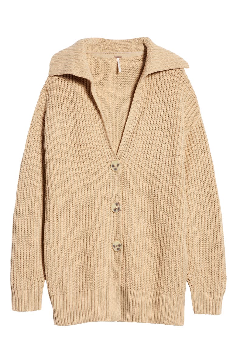 Free People Swim Too Deep Cardigan, Alternate, color, Almond