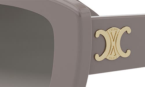 Celine Triomphe Rectangle Sunglasses In Shiny Light Brown/brown