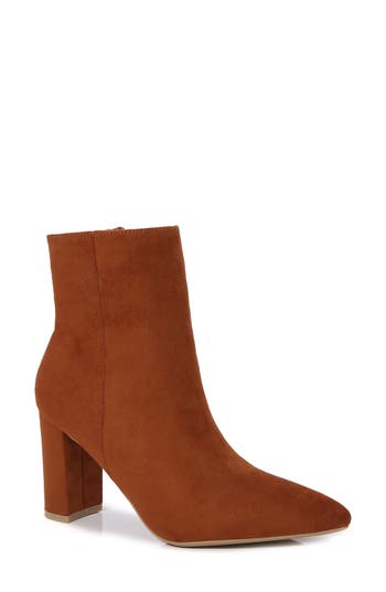 Berness Sara Block Heel Bootie In Brown