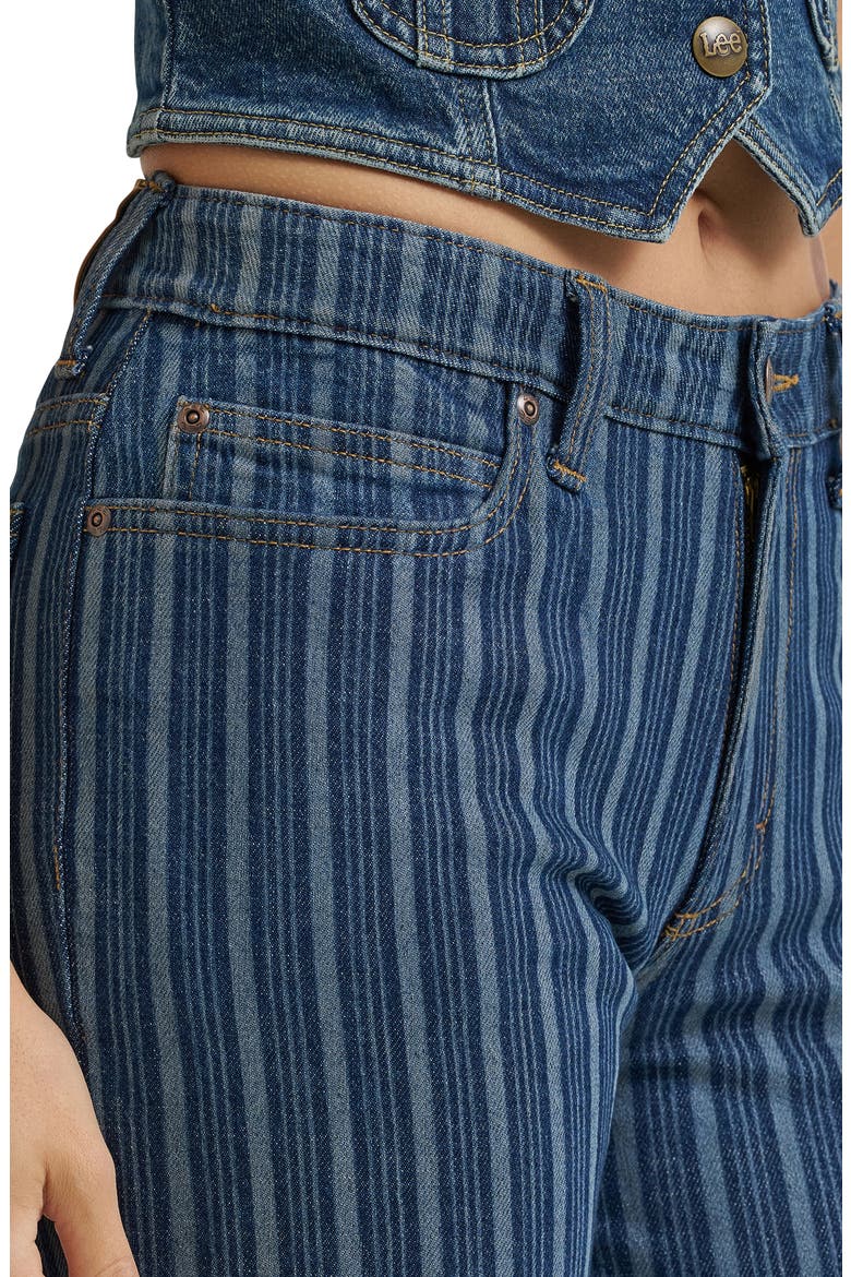 Stripe Mid Rise Bootcut Jeans, Alternate, color, SONIC SPEED
