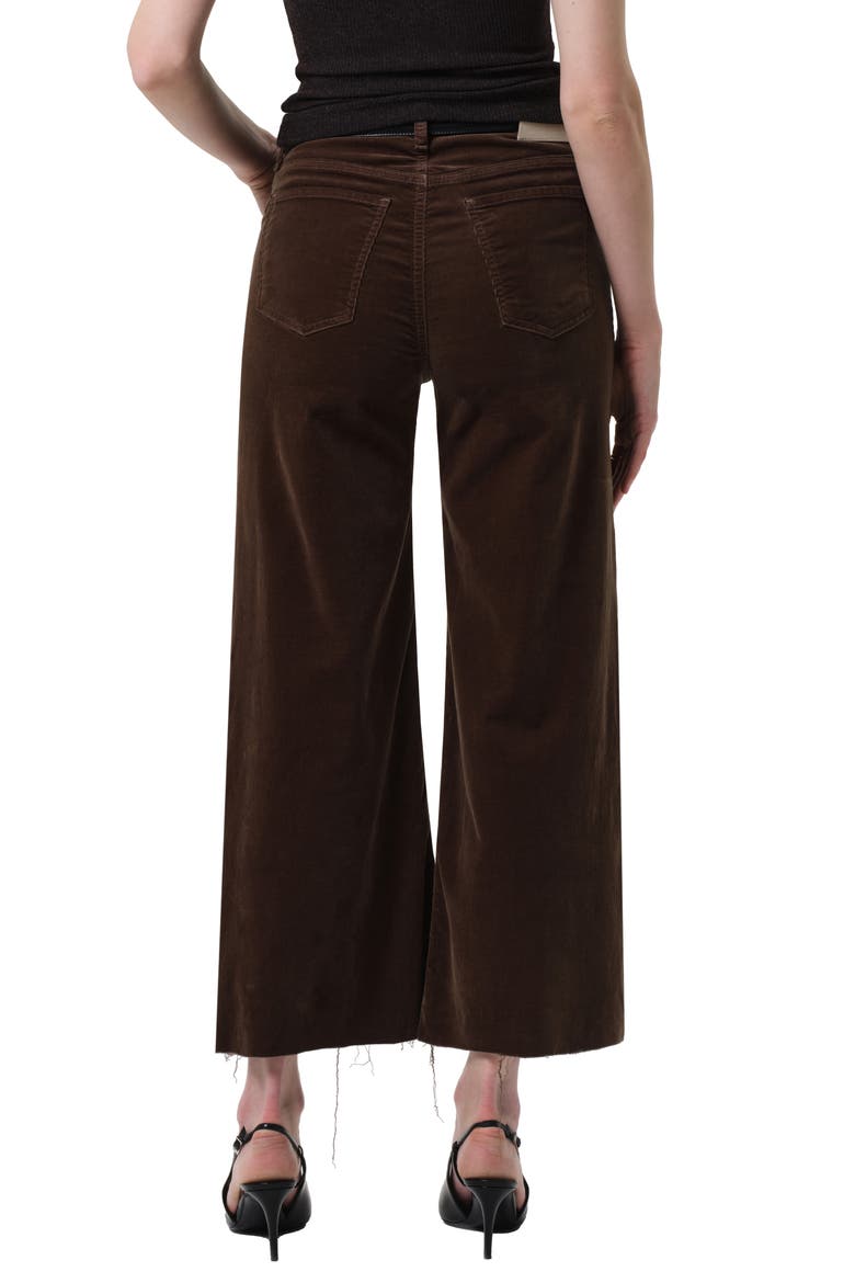 Lyra Raw Hem Ankle Wide Leg Corduroy Pants, Alternate, color, COSTES MEDIUM DARK GREEN