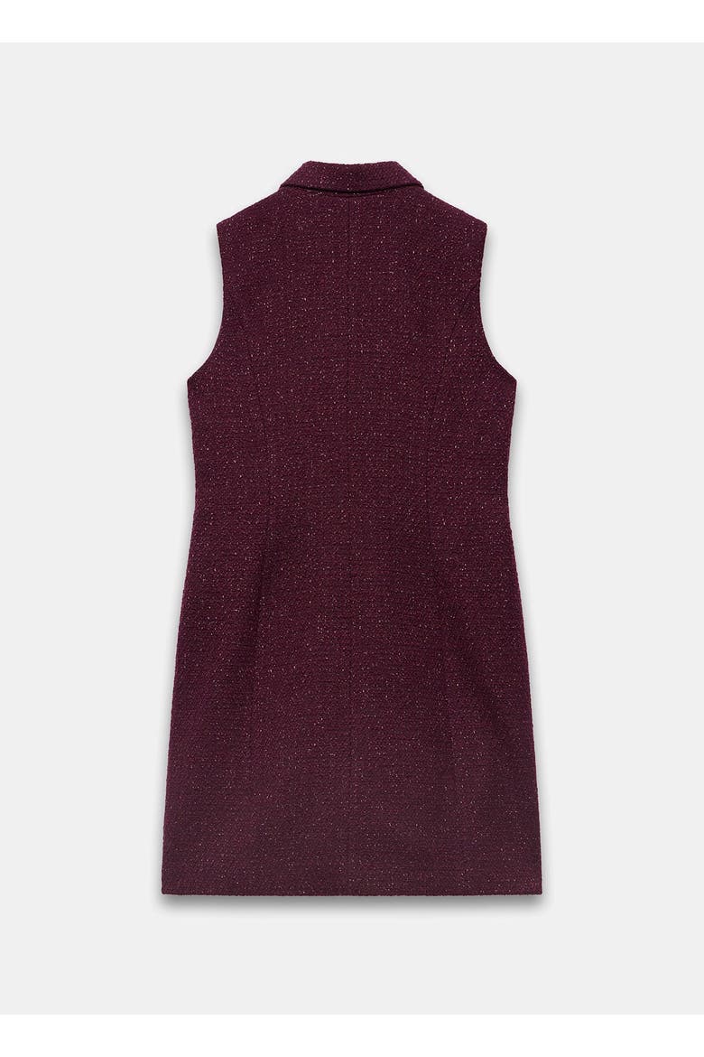Boucle Mini Shift Dress, Alternate, color, Burgundy