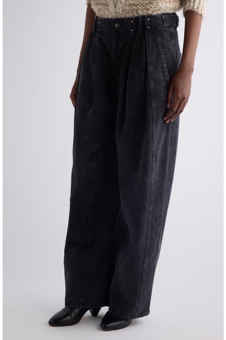 Ireme Pleated Barrel Leg Jeans, Alternate, color, FADED BLACK