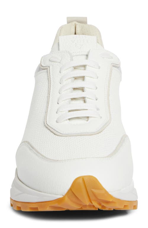Eleventy Perforated Low Top Sneaker In Sage White