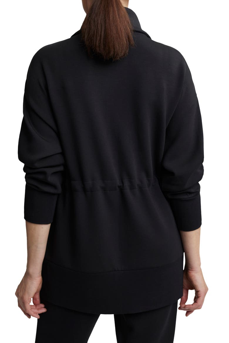 Ridgefield Long Sweatshirt Jacket, Alternate, color, BLACK