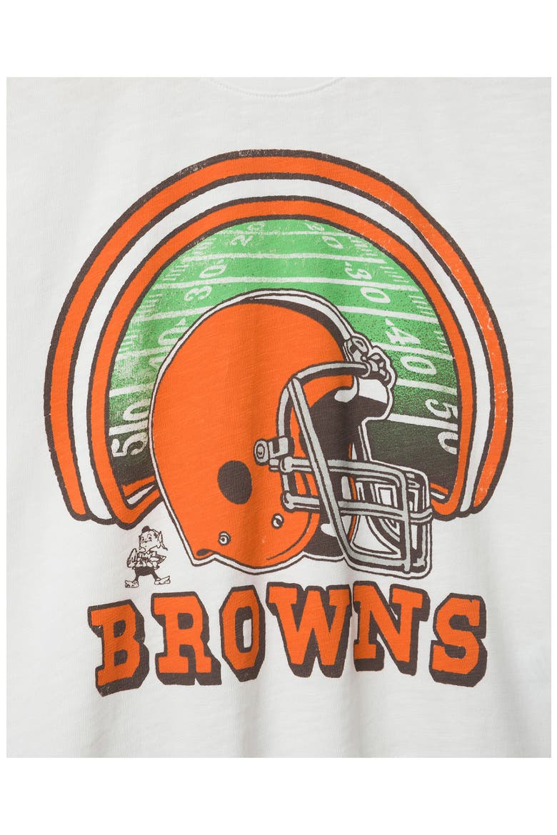 Cleveland Browns Graphic Cropped T-Shirt, Alternate, color, VINTAGE WHITE