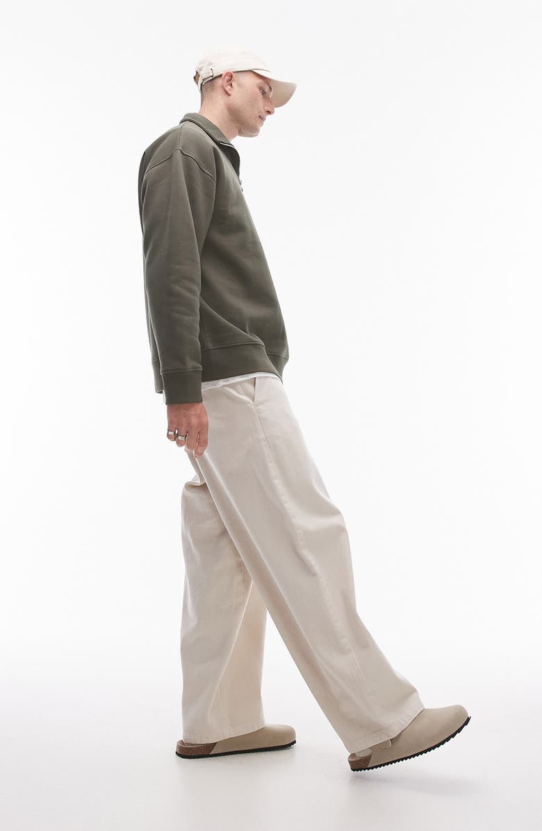 Topman Oversize Quarter Zip Sweatshirt, Alternate, color, 