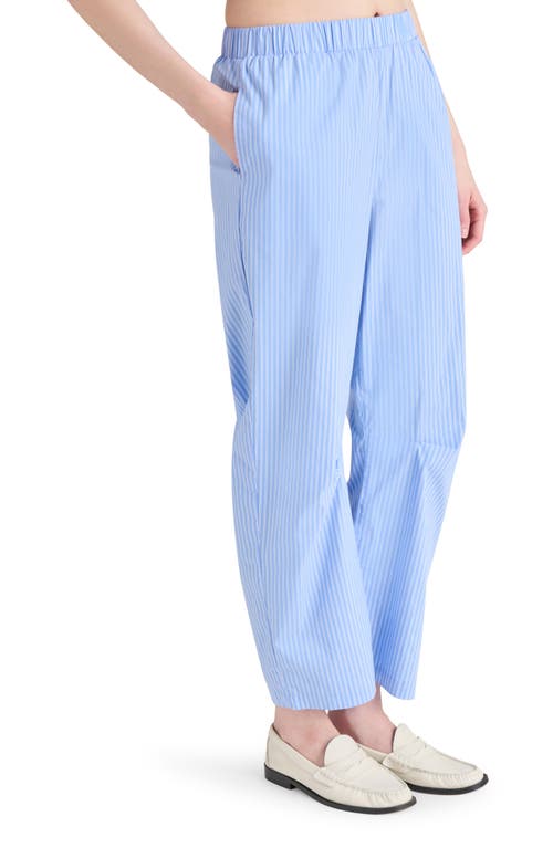 Steve Madden Womens Tula Striped Button Front Shirt Saelyn Striped Barrel Leg Pants In Vintage Blue