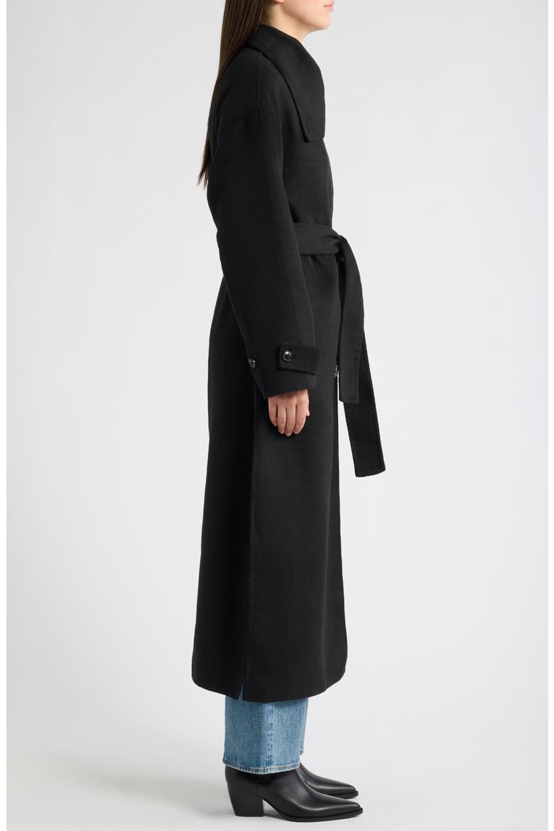 Double Face Belted Coat, Alternate, color, BLACK