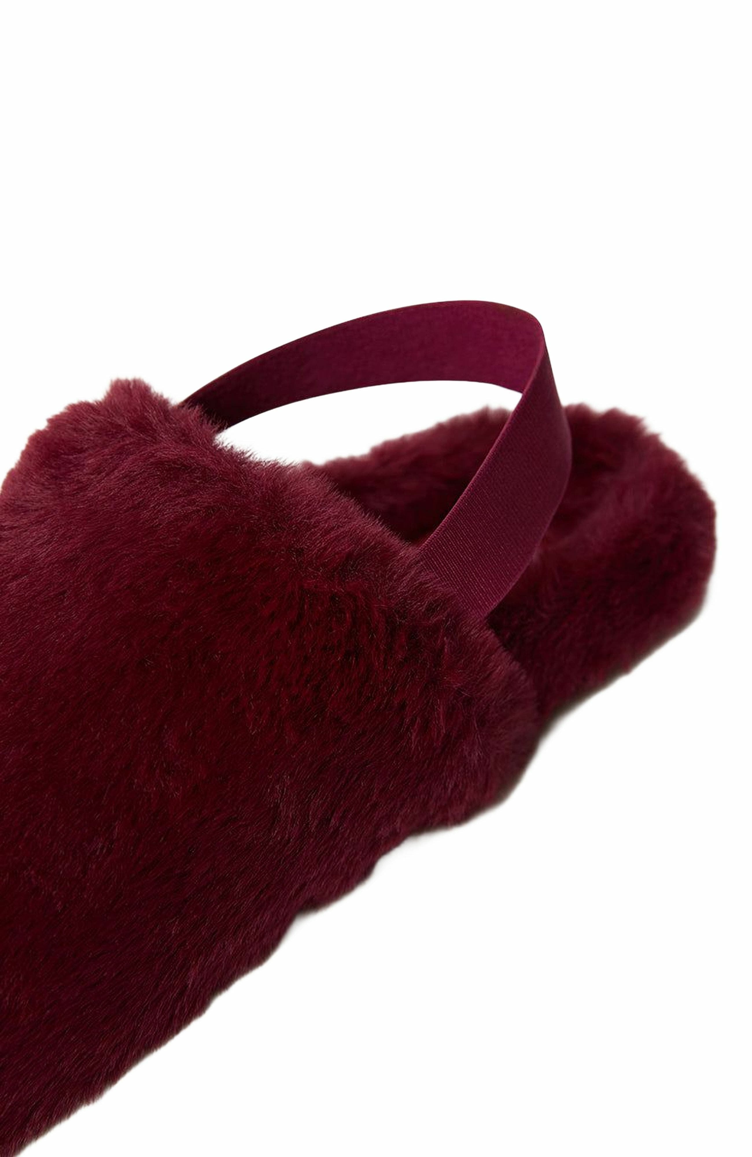 WeWoreWhat Fur Slipper, Alternate, color, Rouge