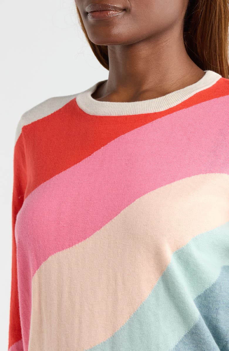 Marine Layer Wave Block Icon Cotton Sweater, Alternate, color, Wave