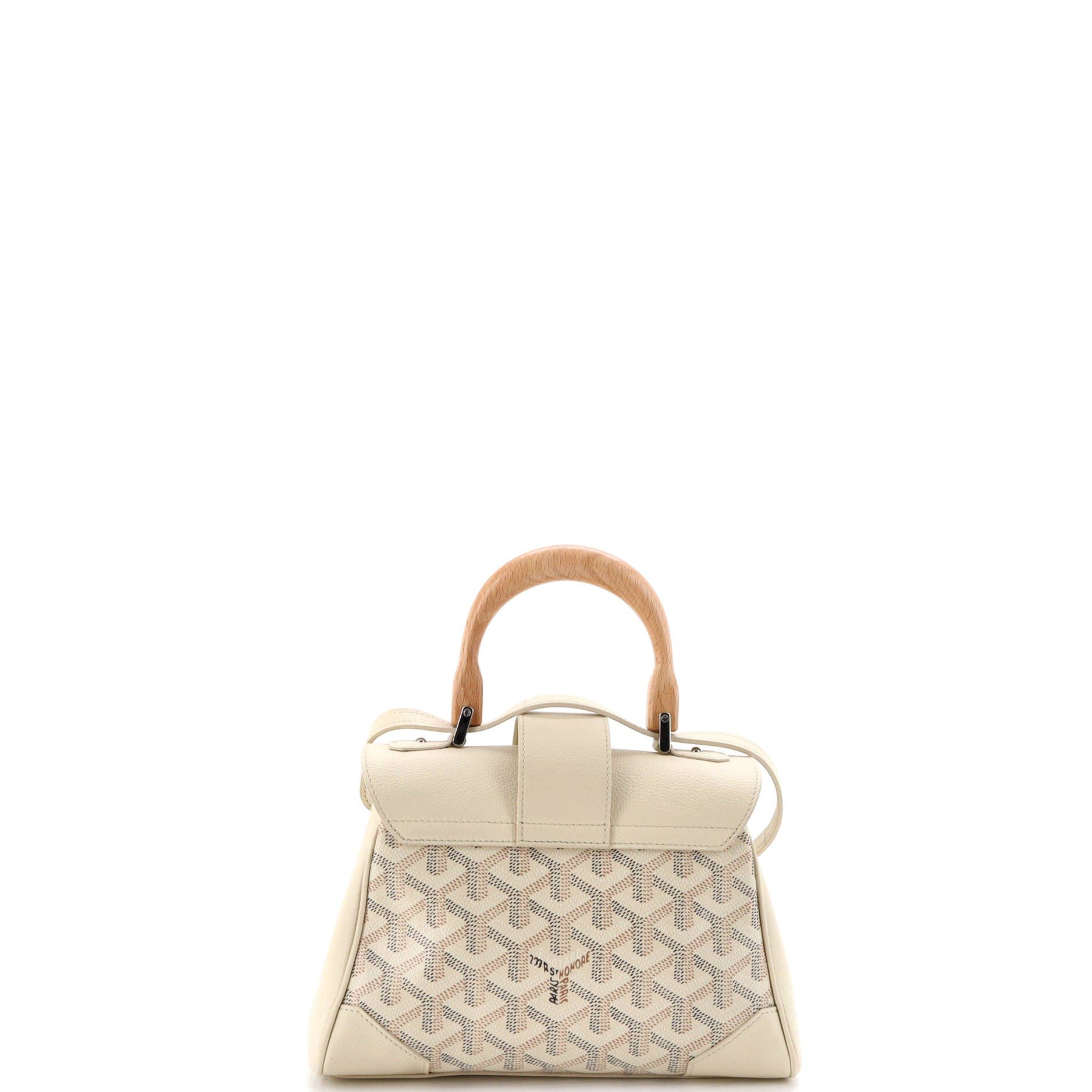 Pre-Owned Goyard Saigon Top Handle Bag Coated Canvas with Leather Mini, Alternate, color, Neutral