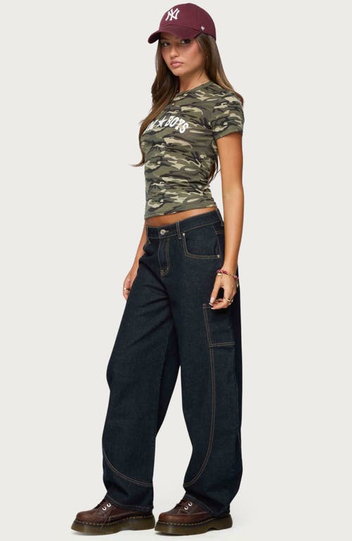 Edikted Nika Camo Cowboys T-shirt In Green