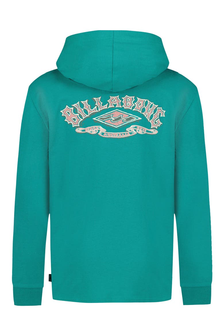 Kids' Heritage Arch Graphic Hoodie, Alternate, color, ULTRAMARINE GREEN