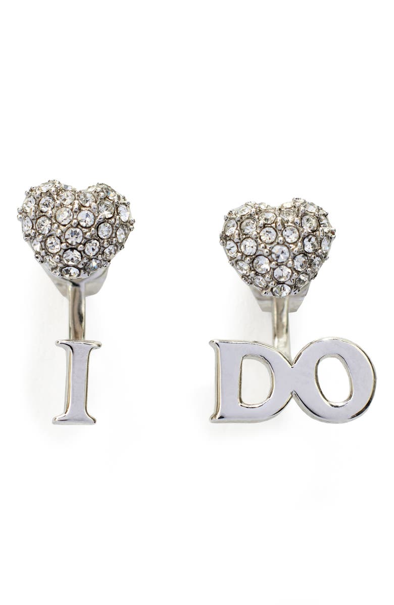 Kleinfeld 'I Do' Crystal Heart Drop Earrings, Main, color,