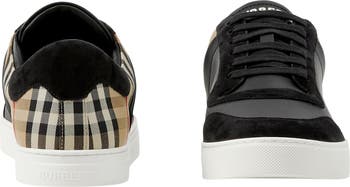 Burberry Stevie Leather & Canvas Check Sneaker (Men) | Nordstrom