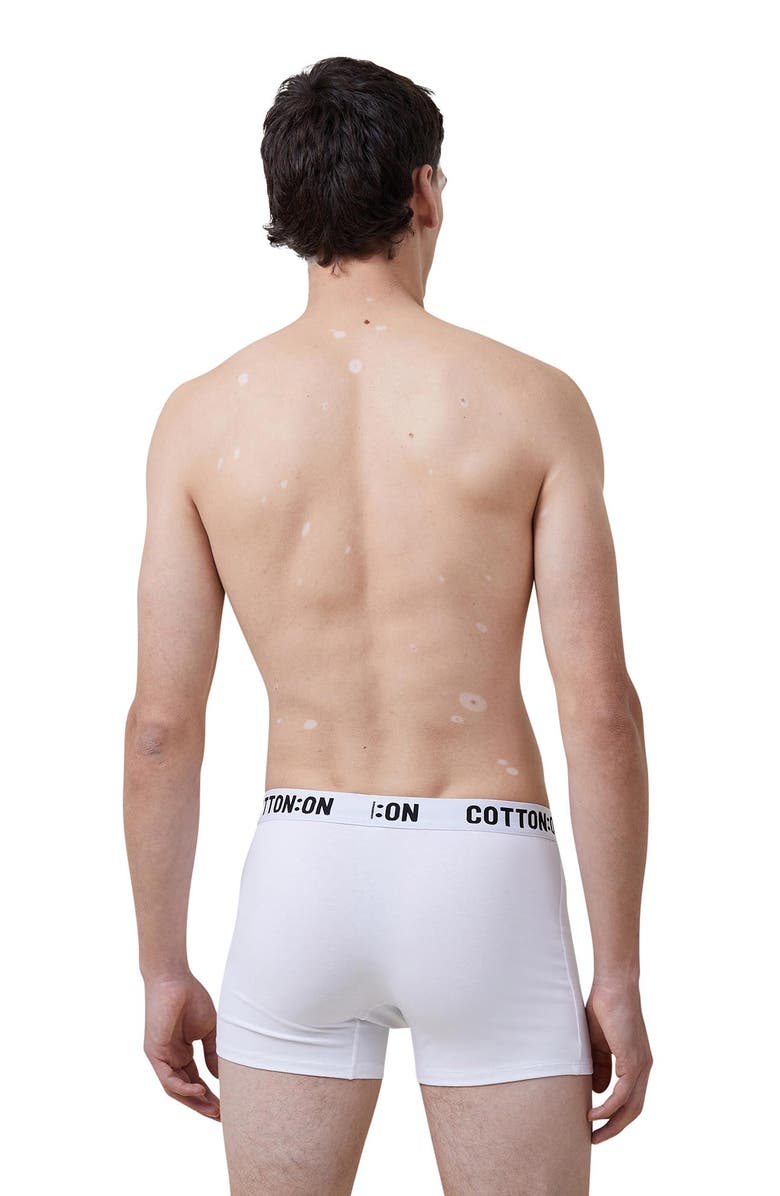 Cotton On Men's Mens Organic Cotton Trunks, Alternate, color, White White Black