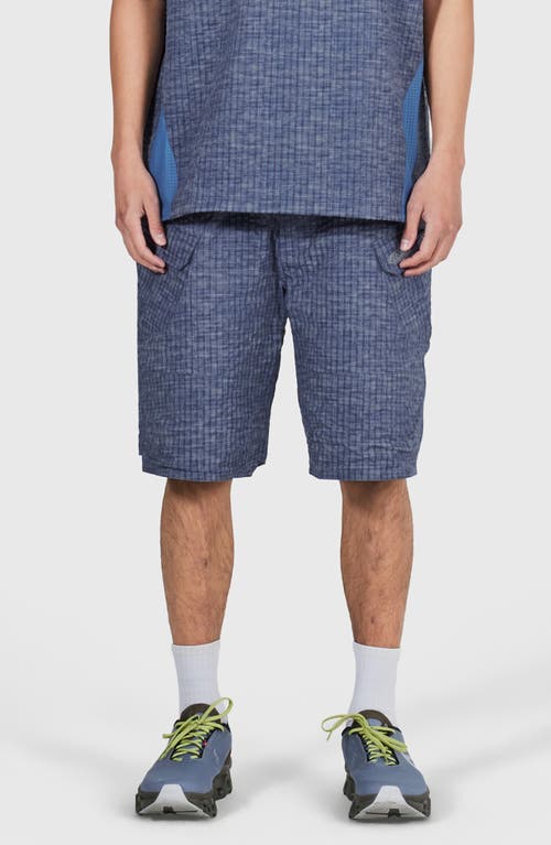 Pleasures Oval Tactical Cargo Shorts In Blue