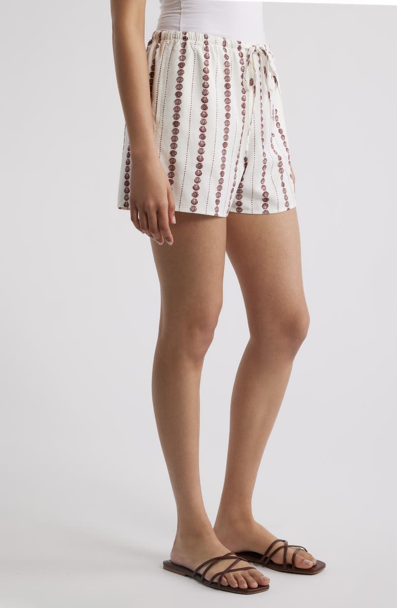 Cloth & Stone Shell Print Drawstring Shorts, Alternate, color, Seashell Stripe