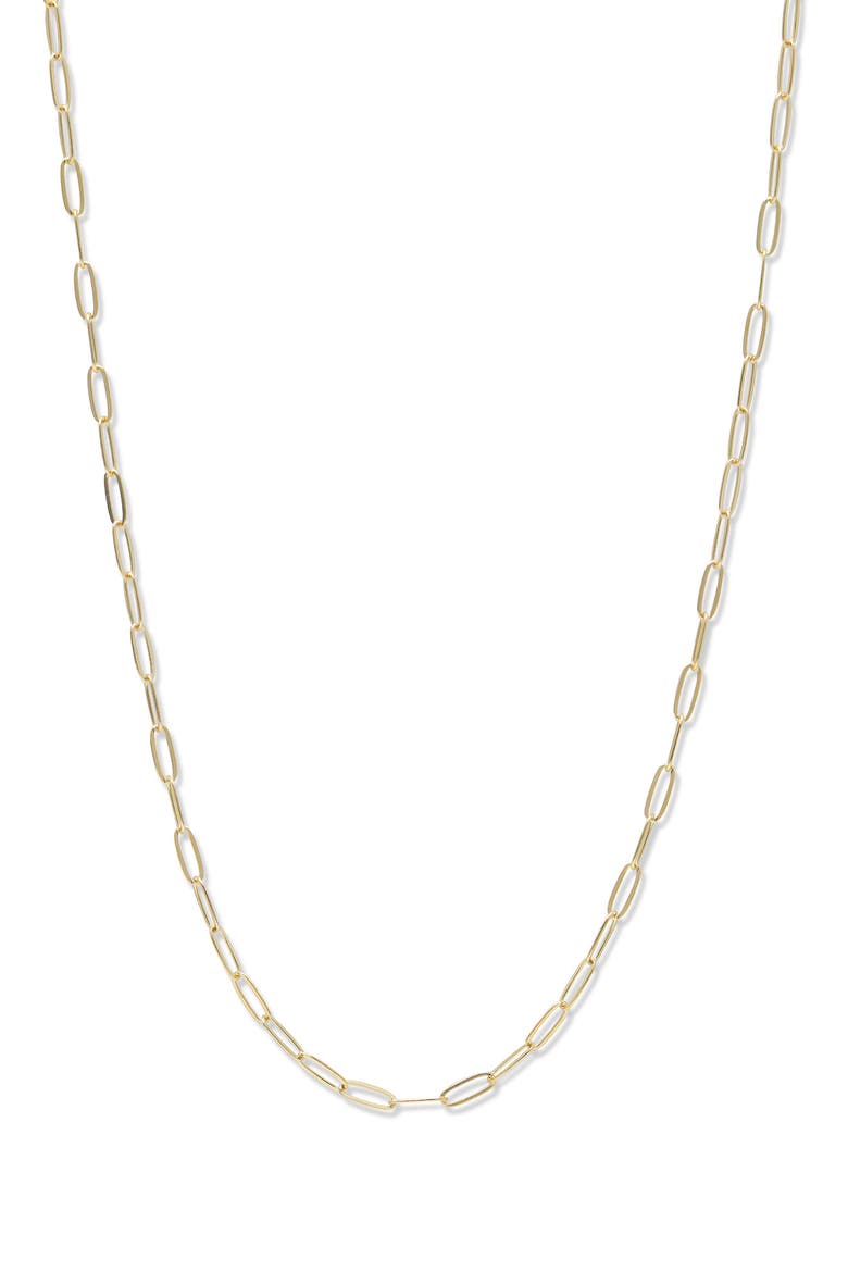 Mini Paper Clip Chain with Starburst Charm, Main, color, 14K YELLOW GOLD