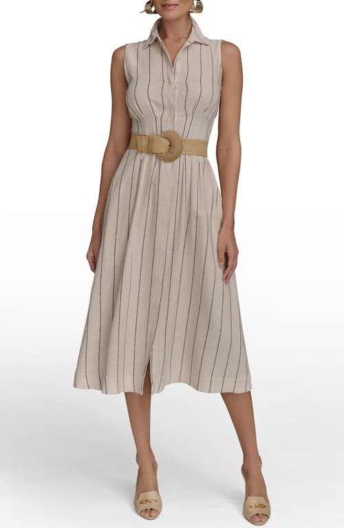 Donna Karan New York Stripe Linen Blend Shirtdress
